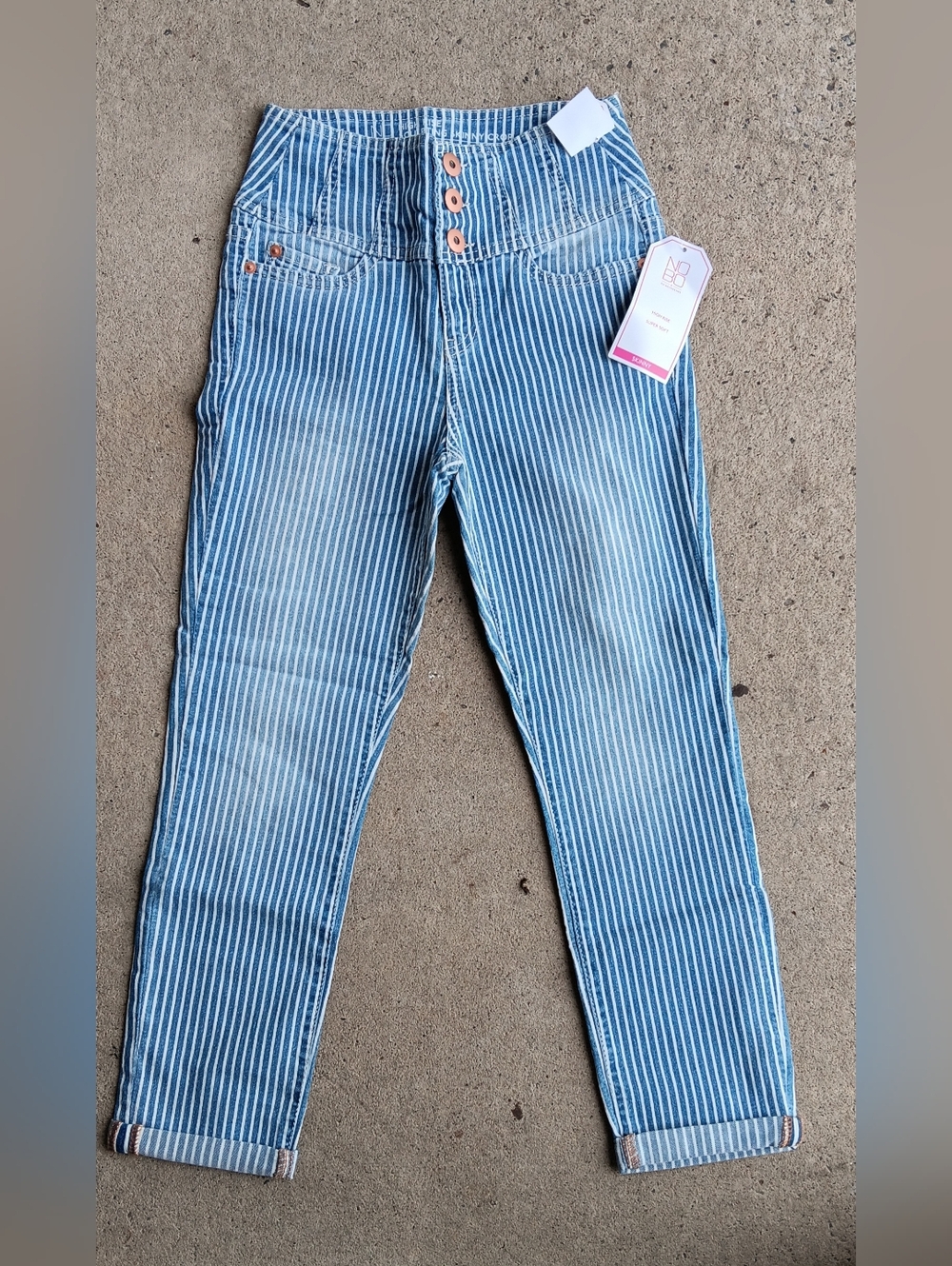 Striped High-Waisted Pants